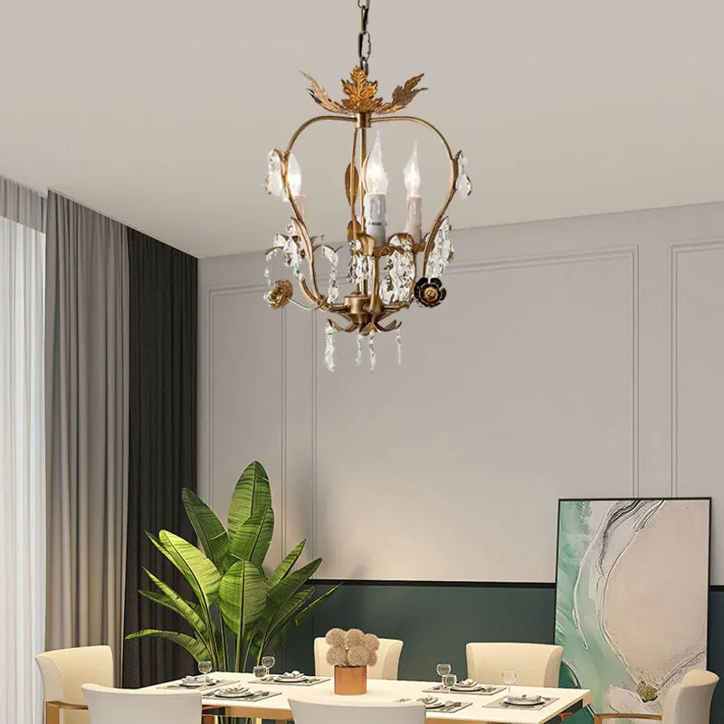 Afralia™ Iron Crystal Chandelier for Corridor Bedroom Restaurant Bar Hanging Lamps