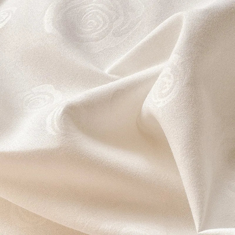 Afralia™ Lace Bow Bed Skirt Bedding Set in Romantic Solid Color for King Queen Double Sizes