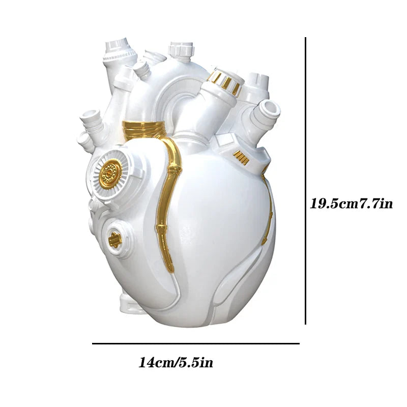 Afralia™ Heart Cardiac Vase Resin Desktop Decoration Ornaments