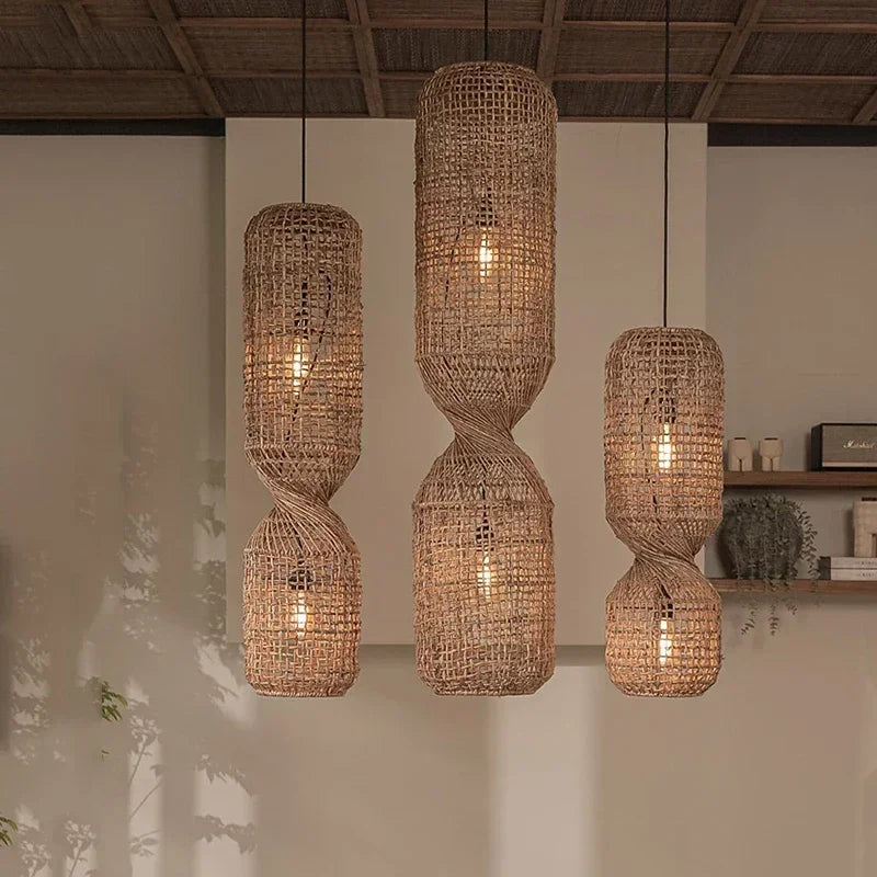 Afralia™ Wicker Pendant Light: Vintage Chinese Style for Farmhouse, Retro Decor & Restaurant