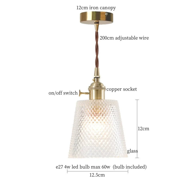 Afralia™ Nordic Style Copper Glass LED Pendant Lights for Living Dining Room