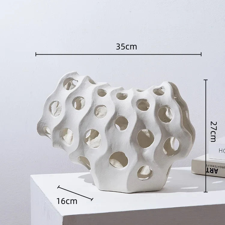 Afralia™ Coral Geometric Resin Sculpture Sea Creature Decor Figurine