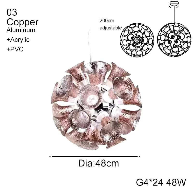 Afralia™ Designer Luxury Chalice Lamp for Living Room Bedroom Hotel Project Décor Home LED Suspension Luminaire