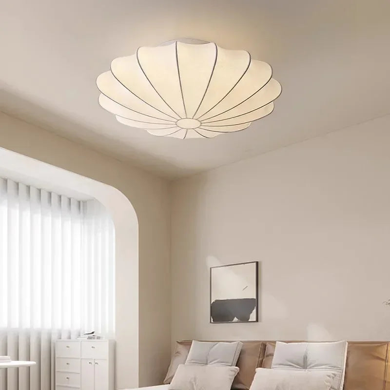 Afralia™ White Cloud Chandelier | Modern Nordic Silk Ceiling Light | LED Indoor Lighting