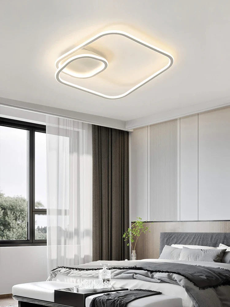 Afralia™ Square LED Ceiling Lamp Dimmable for Bedroom Living Room Modern Home Decor Fixtures