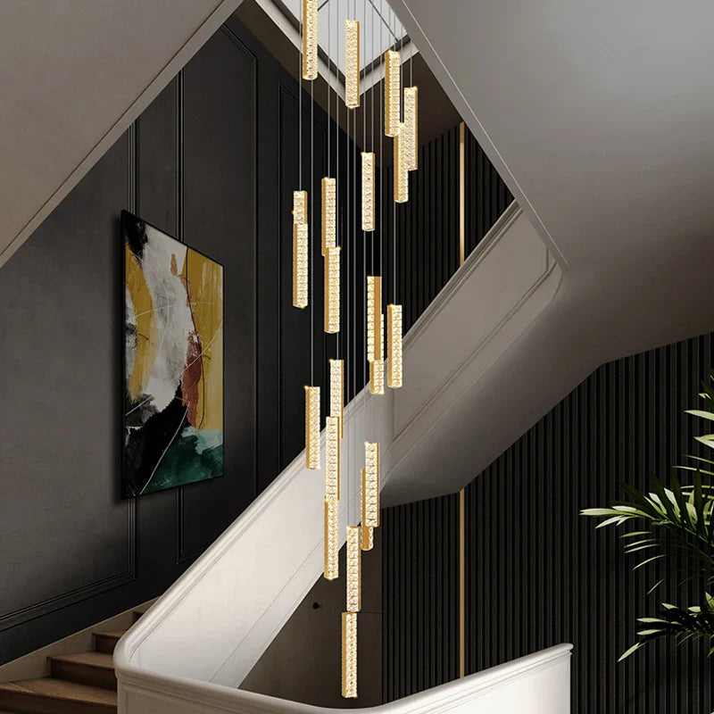 Afralia™ Modern Crystal Chandelier: Luxury Lighting for Living Room, Dining, Cafe, Staircase