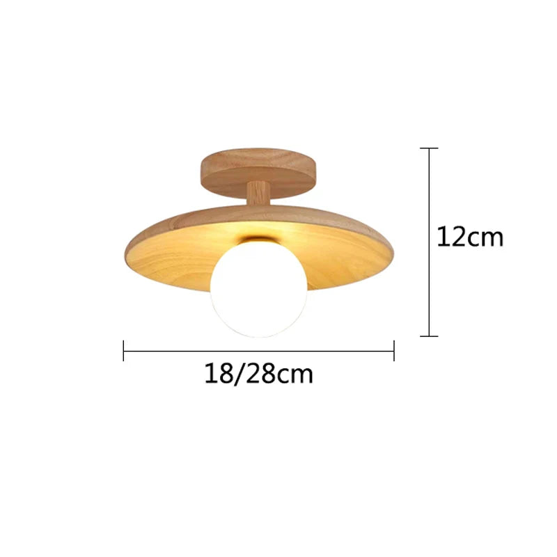 Nordic Wood Ceiling Lights LED Lighting for Aisle Corridor by Afralia™