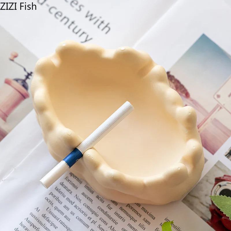 "Afralia™ Ceramic Bubble Clouds Ashtray for Home & Office Smoking Accessories"