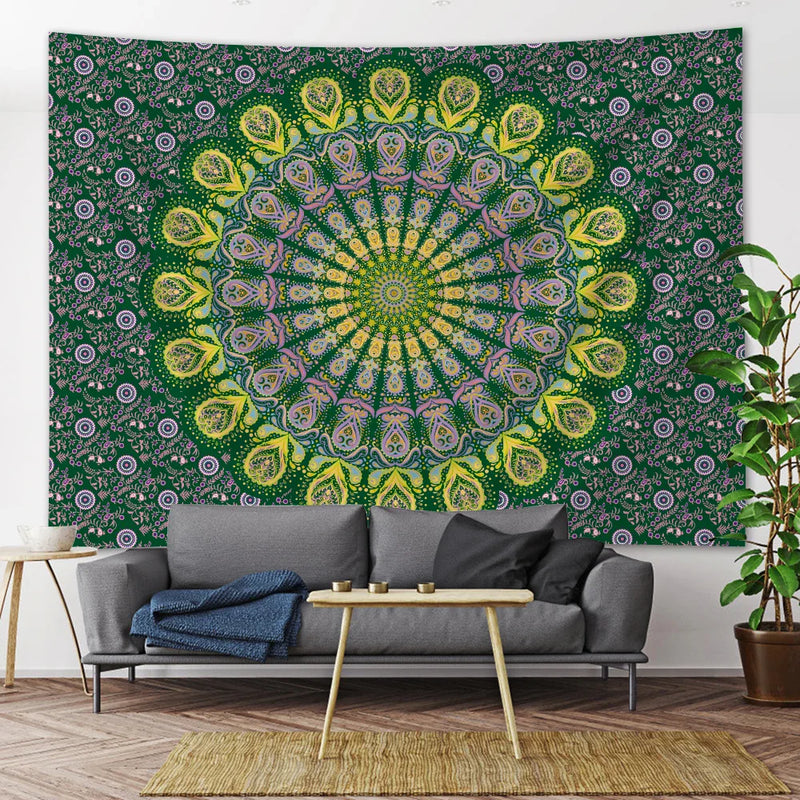 Afralia™ Mandala Psychedelic Tapestry: Boho Yoga Mat & Room Wall Decor