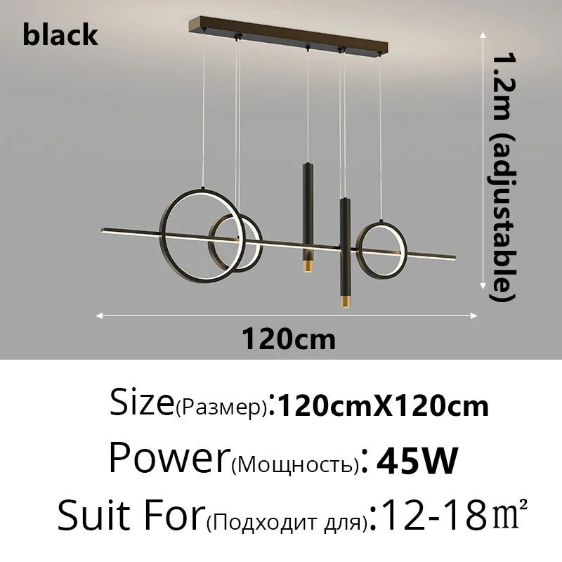 Afralia™ Modern LED Chandelier for Dining Room Kitchen Bar Pendant Lighting