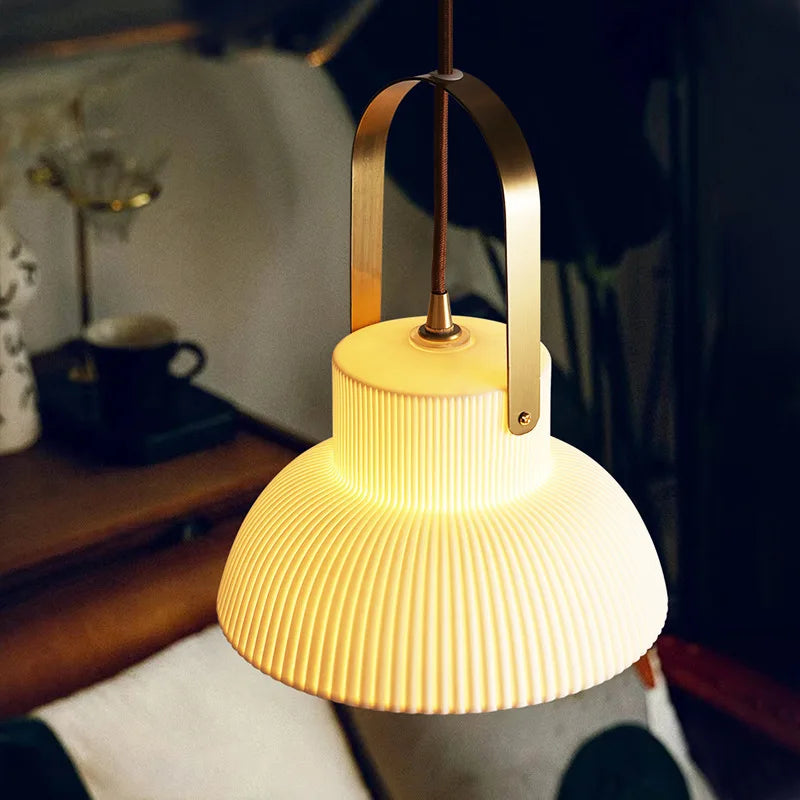 Afralia™ Ceramic LED Pendant Lights - Japanese Style, Nordic Modern Hanging Light