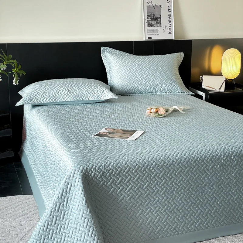 Afralia™ Soft Lyocell Eucalyptus Fiber Bedspread Quilted Coverlet - Summer Cool Mat