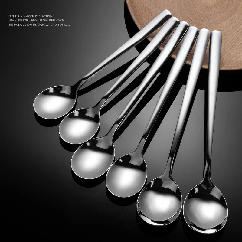 Afralia™ Stainless Steel Teaspoon Set: Elegant Kitchen Tableware for Dessert, Coffee - GIANXI Brand