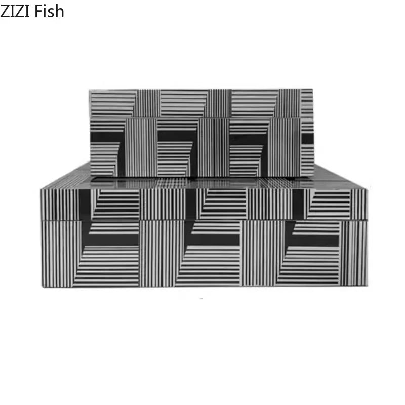 Afralia™ Zebra Stripes Jewelry Box – Natural Wood Rectangle Cosmetic Jar Storage