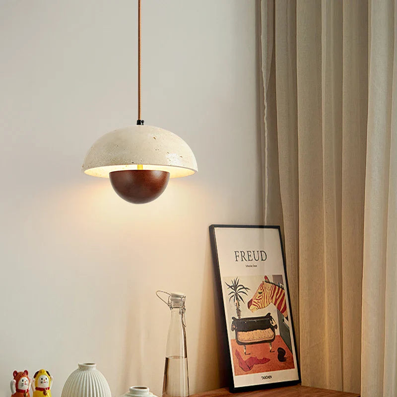 Afralia™ Wabi Sabi Cement LED Pendant Lamps: Minimalist Nordic Hanging Light for Bedroom, Living, Dining Room