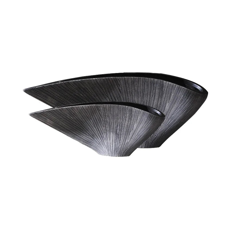 Nordic Style Resin Vase - Fan-shaped Decorative Craft for Home Decor by Afralia™
