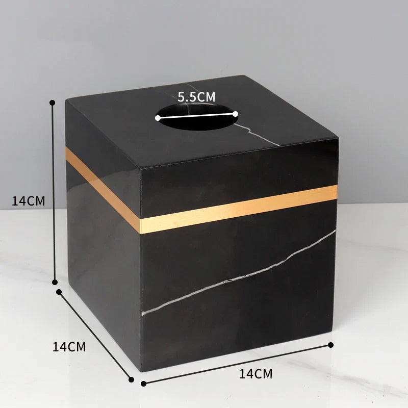 Afralia™ Nero Marquina Marble Bathroom Set - Golden Luxury Bathroom Accessories