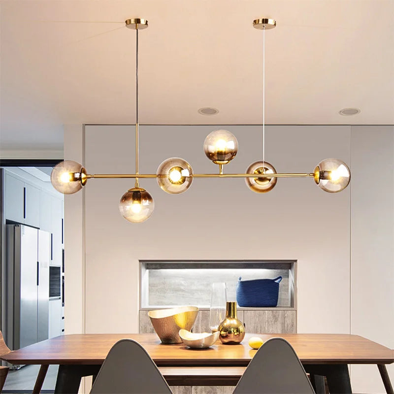 Afralia™ Nordic Glass Ball Pendant Lights - Modern Lustre Fixtures for Dining and Living Rooms