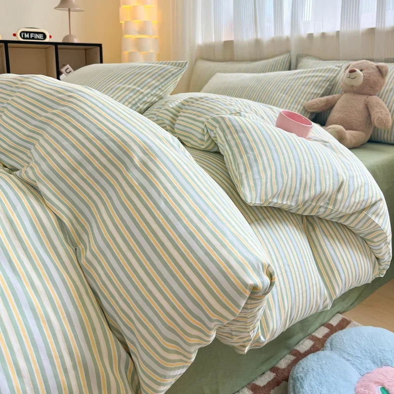 Afralia™ Cartoon Printed Cotton Quilt Cover Set - Soft, Breathable, Colorfast Bedding