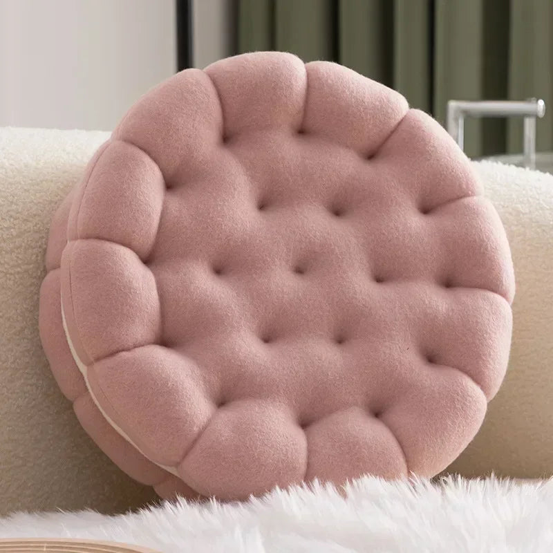 Afralia™ Plush Biscuit Sofa Cushion for Living Room & Bedroom Decor