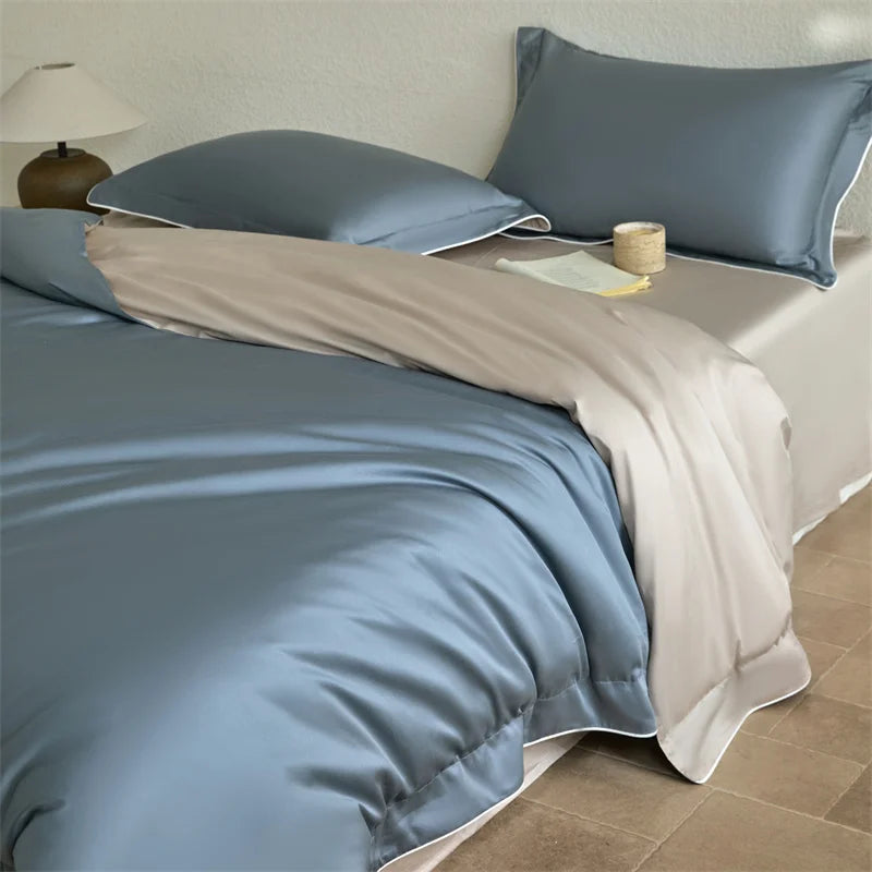 Afralia™ Luxury 600TC Egyptian Cotton Bedding Set: Duvet, Bed Sheet, Pillowcases - Queen King Size