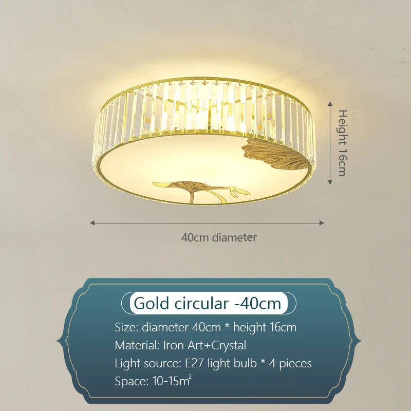 Afralia™ Crystal Round Ceiling Light - Modern Warm Bedroom Atmosphere