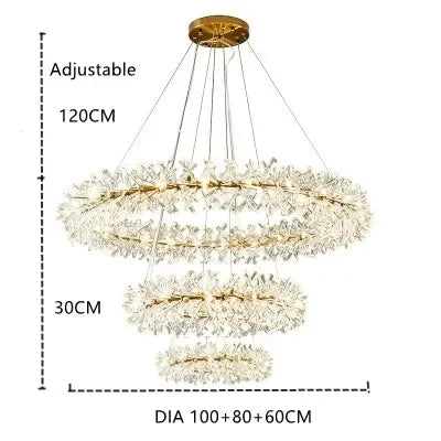 Afralia™ Crystal Flower Chandelier: Modern Nordic Luxury LED Ceiling Lamp for Living Room