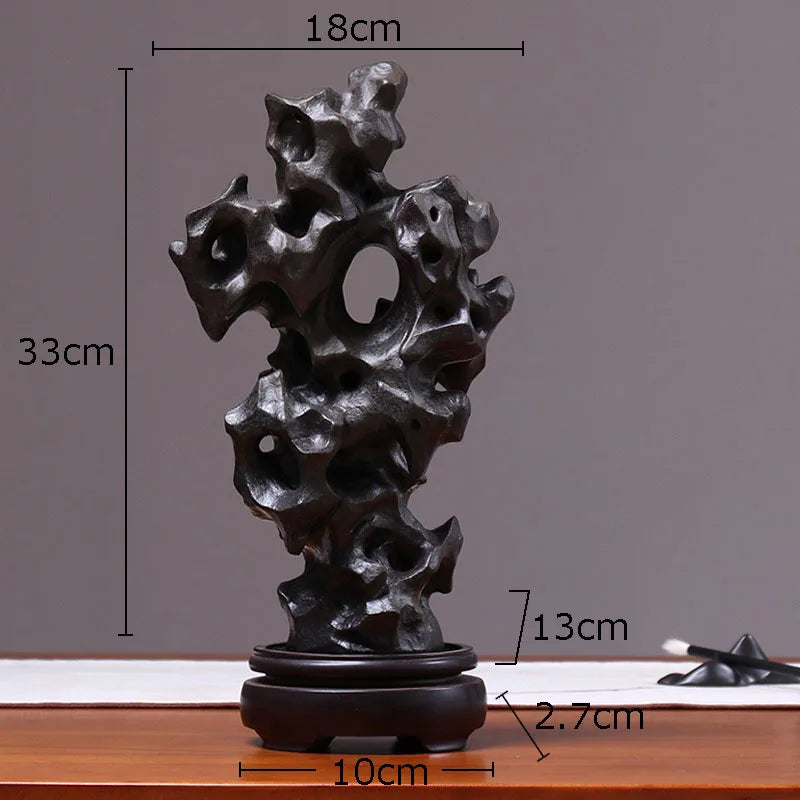 Afralia™ Taihu Stone Rockery Sculpture Desk Ornament Modern Home Decor