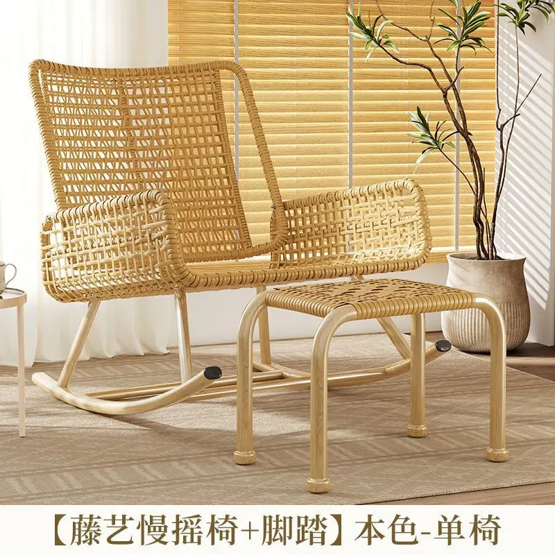 Afralia™ Rattan Rocking Chair: Comfortable and Stylish Lounge Sofa for Carefree Living