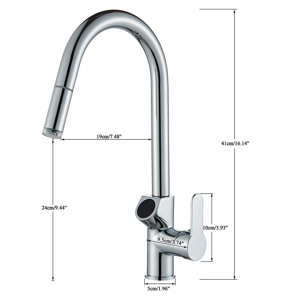 Afralia™ Smart Kitchen Faucet with Temperature Display & LED Sprayer
