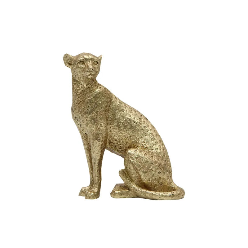 Afralia™ Leopard Print Cheetah Resin Crafts: Realistic Home Office Decor