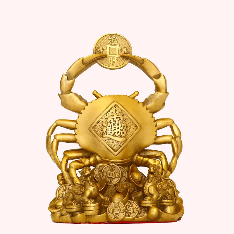 Afralia™ Copper Crab Ornaments for Wealth and Luxury Decor