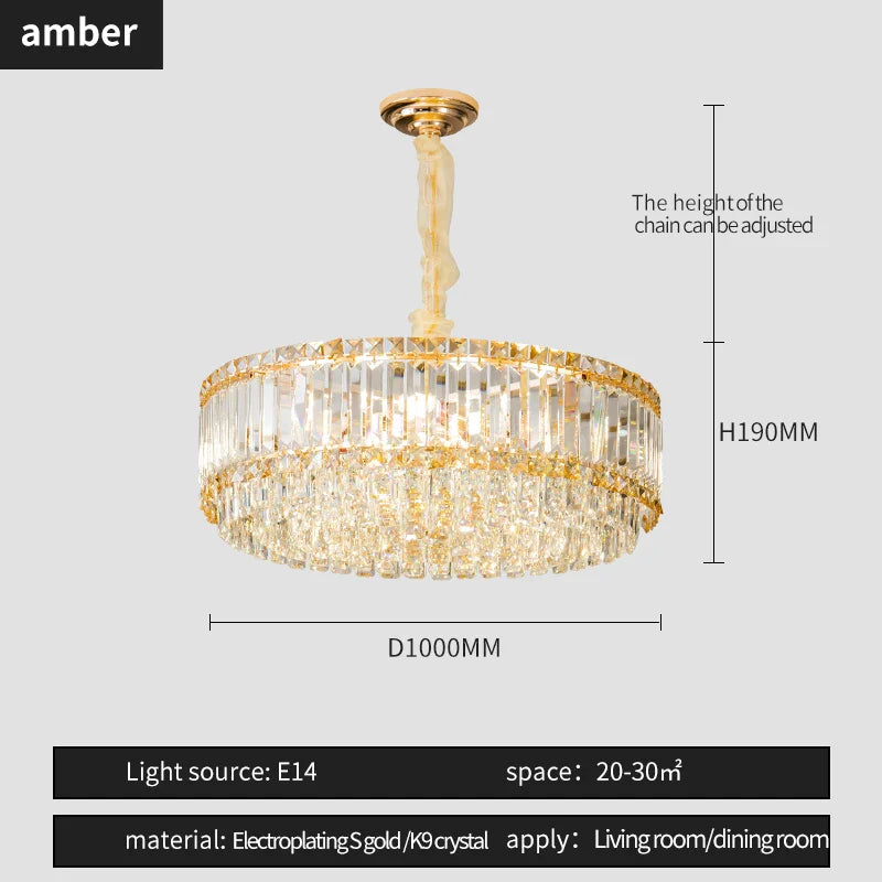 Afralia™ Crystal Chandelier: Elegant Modern Lighting for Living Room, Bedroom, and Restaurant.