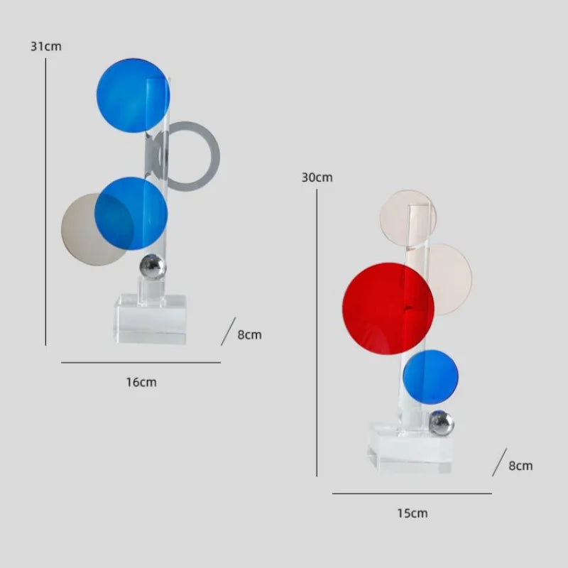 Afralia Geometric Crystal Circle Sculpture Ornaments Home Decor Figurines