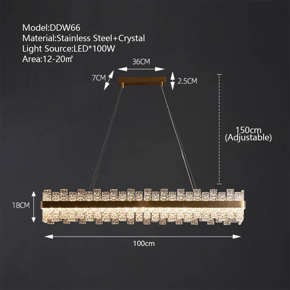 Afralia™ Crystal LED Chandelier: Gold/Black Luxury Pendant Lighting for Home