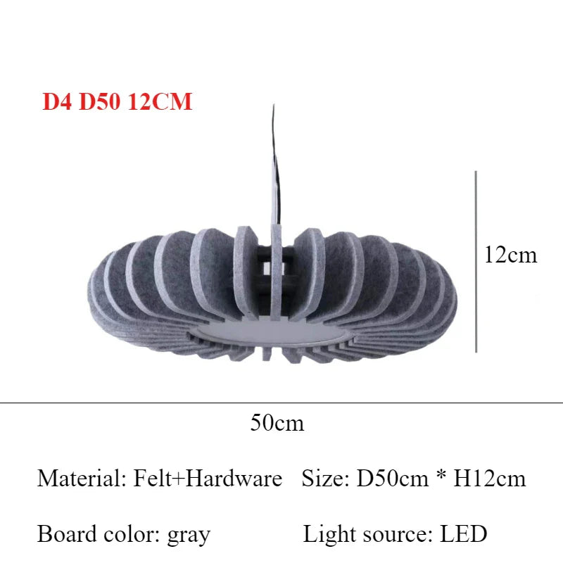 Afralia™ Nordic Felt Pendant Lamp LED Colorful Designer for Living Room Kitchen Island Dining Light