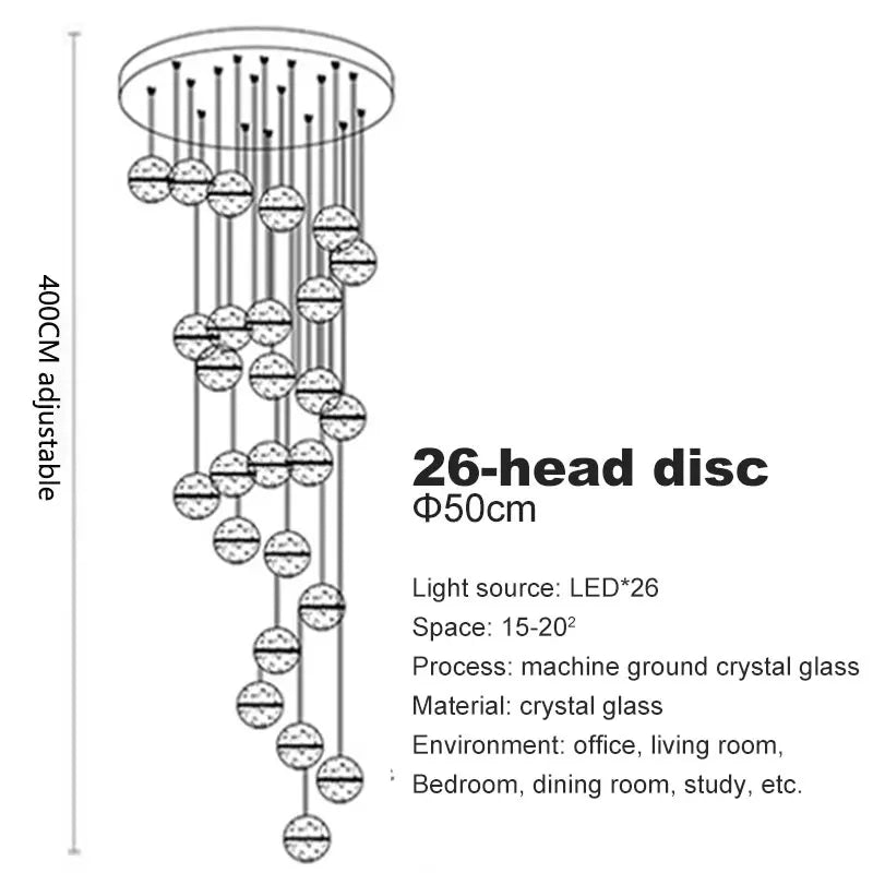 Afralia™ Crystal Ball LED Chandelier for Modern Living Room & Bedroom décor