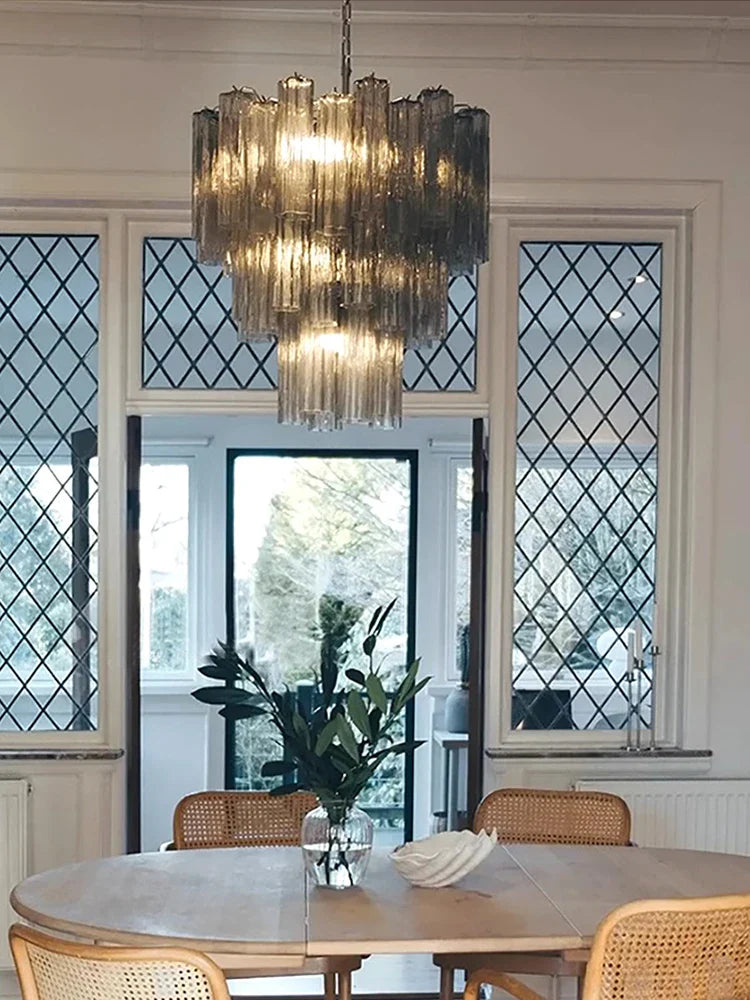 Afralia™ High Glass Ceiling Pendant LED Chandelier for Living Room