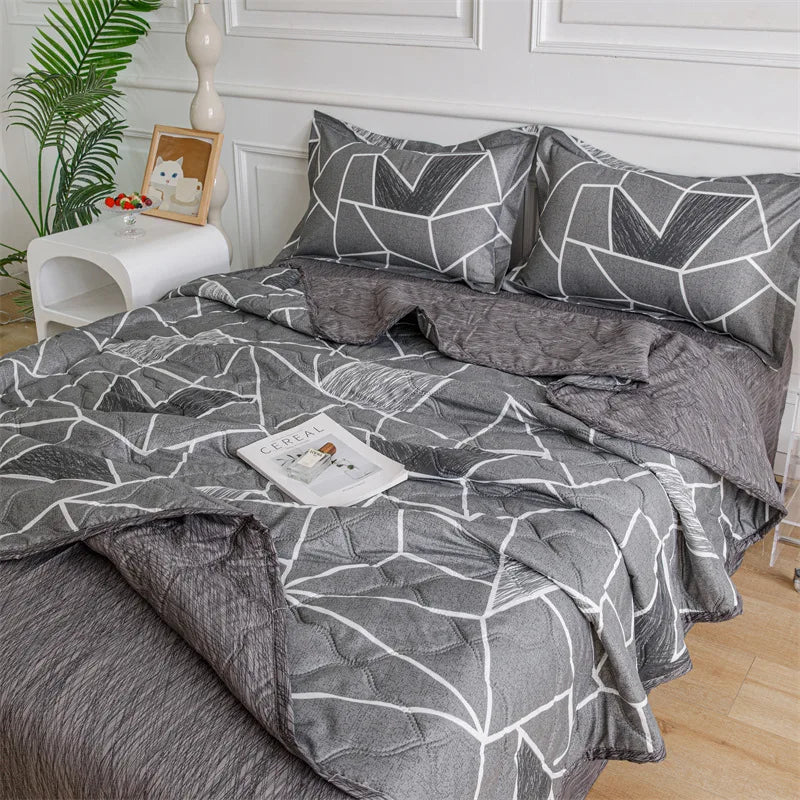 Afralia™ Nordic Printed Cooling Comforter Bedding for Adults- Soft Single Double Blankets