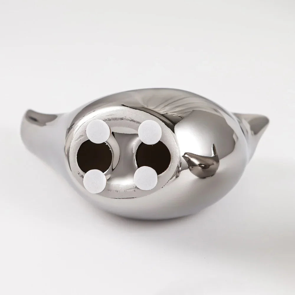 Afralia™ Silver Ceramic Bird Figurines: Modern Luxury Home Decor & Wedding Ornaments