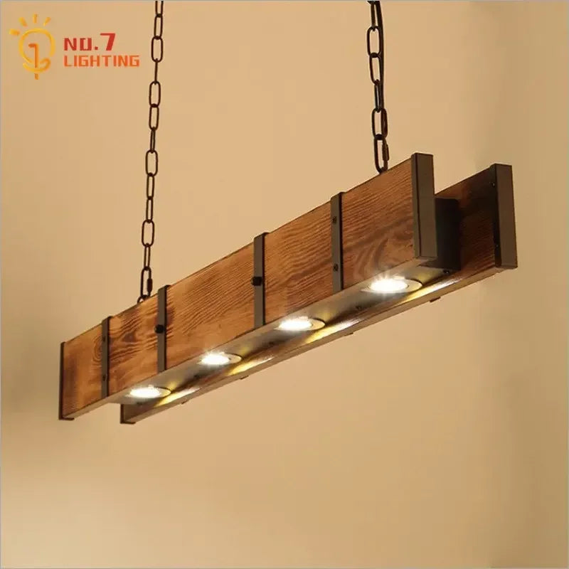 Afralia™ Industrial Wood Pendant Lights for Home Decor, Restaurant, Bar, Cafe