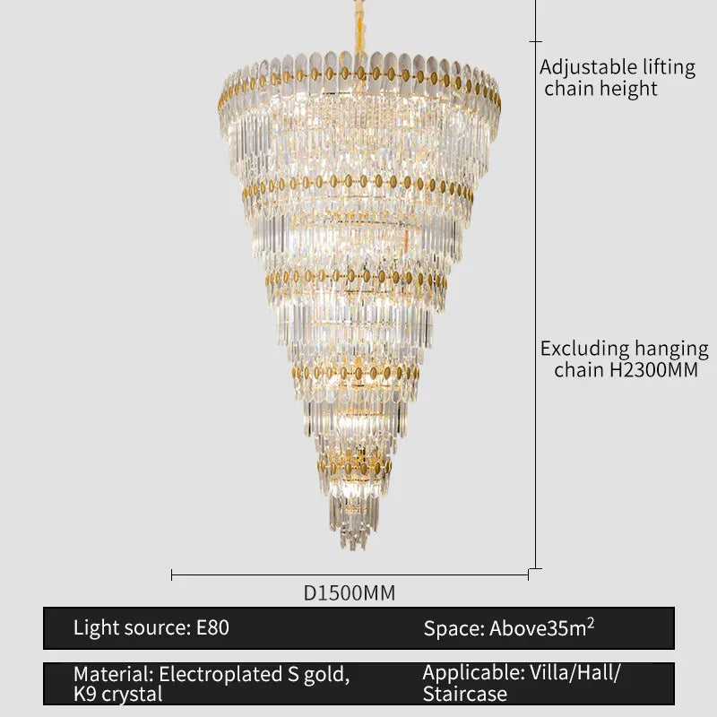 Afralia™ Crystal Chandelier: Modern Light Luxury for Living Room, Dining Room, and Bedroom