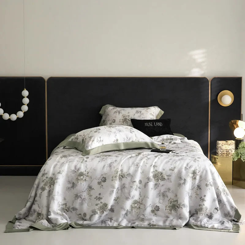 Afralia™ Floral Print Summer Quilt Bedding Set with Sheet & Pillowcases