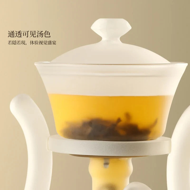 Afralia™ Glass Teapot with Magnetic Drip Pot and Base