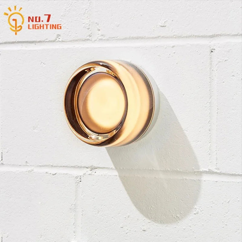 Afralia™ Dimple Potato Chip Round LED Wall Lamp for Modern Minimalist Atmosphere