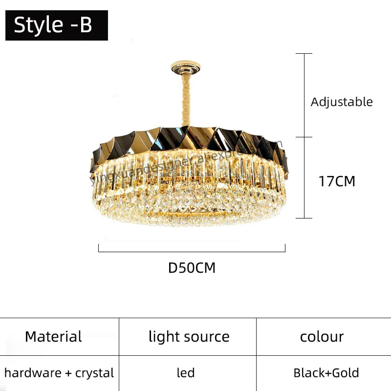 Afralia™ Luxury Crystal Circular Chandelier: Designer Nordic Hanging Ceiling Lamp for Bedroom & Living Room