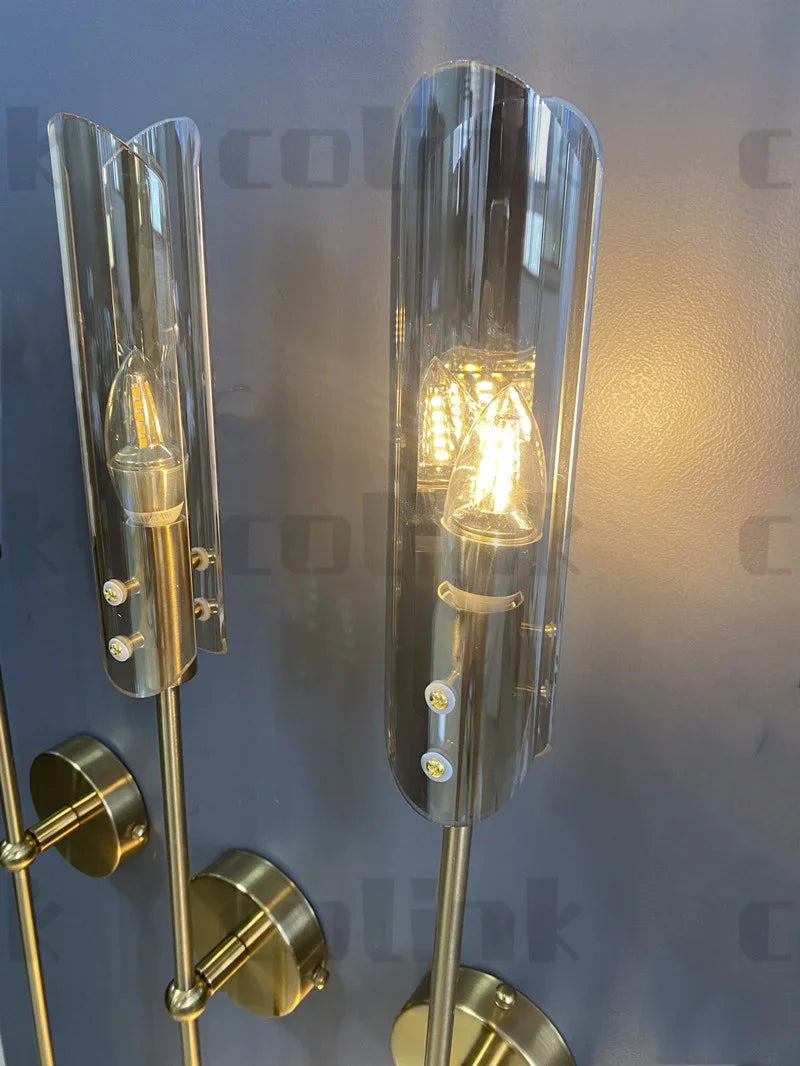 Afralia™ Modern Glass Wall Light Fixture Indoor Nordic LED Sconce Lamp Luxury Decoration