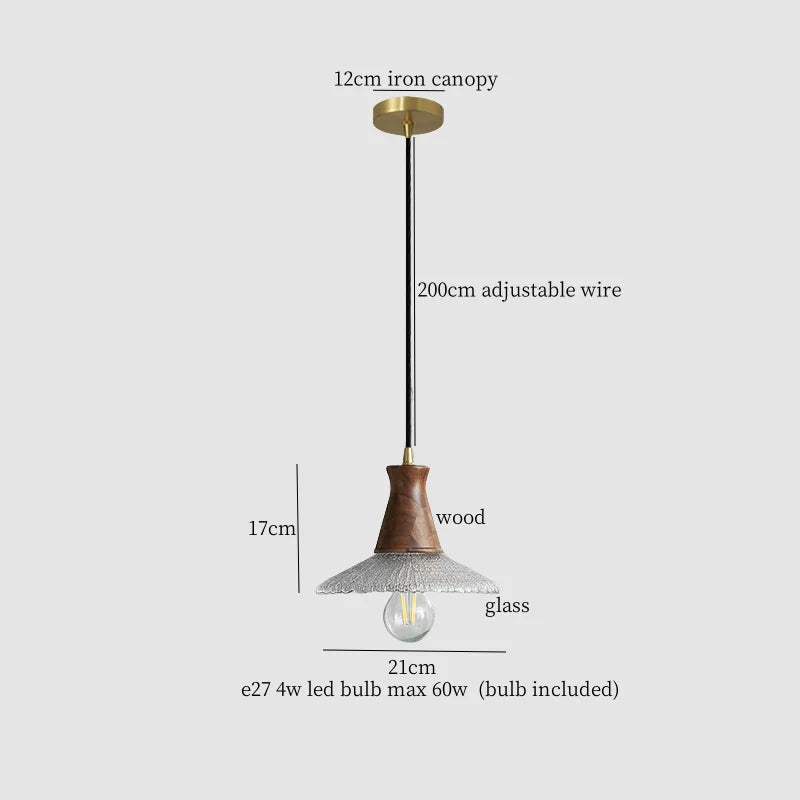 Afralia™ Vintage Glass LED Pendant Lights: Bedroom Living Room Hanging Lamp Lighting