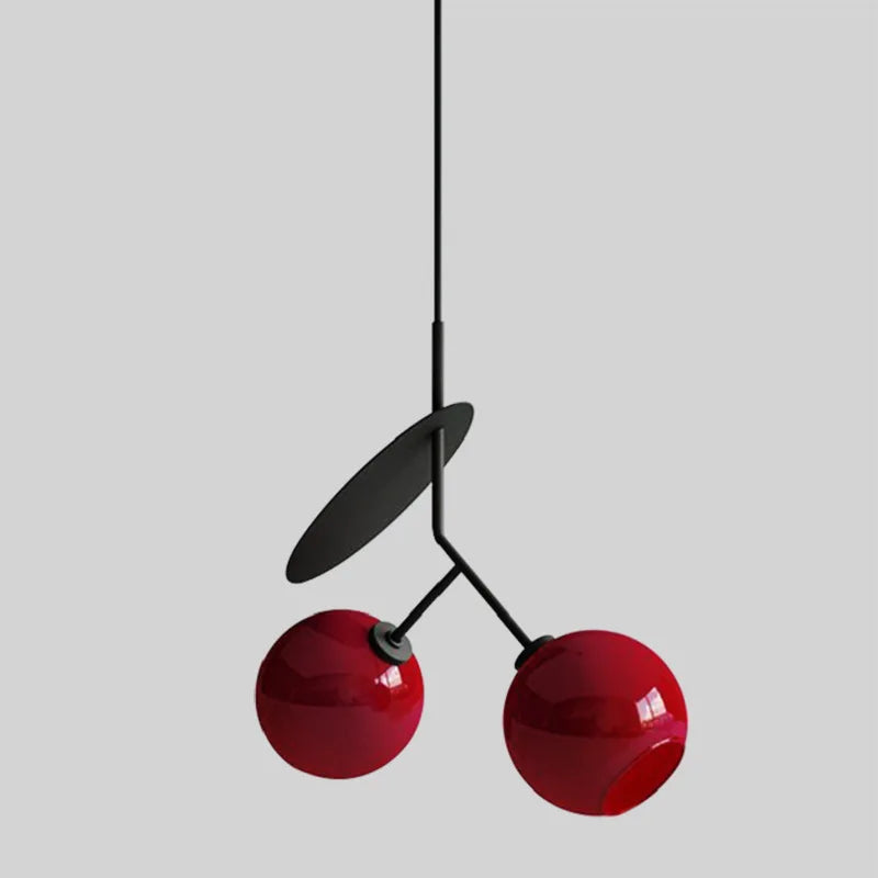 Afralia™ Cherry Glass Pendant Lights: Nordic Red/White Lamp for Home Decor & Lighting