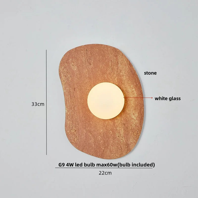 Afralia™ Green Marble Stone LED Wall Sconce Lighting for Bedroom and Hallway